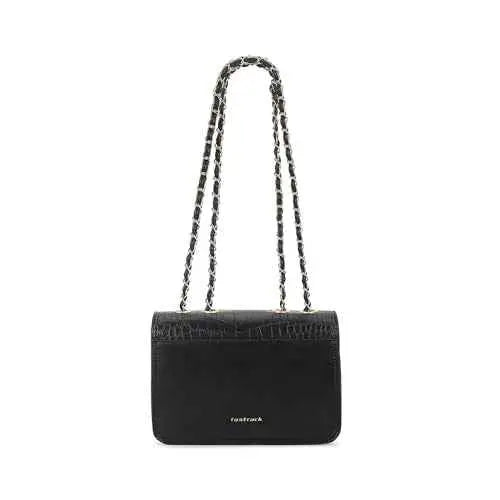 Fastrack Casual Sling Bag with Lock Closure for Girls, Medium Size with Internal Organiser and Metal Chain Strap, Made with Premium Faux Leather SaumyasStore