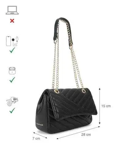 Fastrack Casual Sling Bag with Magnetic Button for Girls, Medium Size with Internal Zipper, Made with Premium Faux Leather, Versatile and Durable Design SaumyasStore