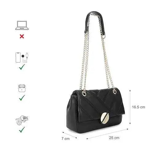 Fastrack Casual Sling Bag with Magnetic Closure for Girls, Medium Size with Internal Zipper, Made with Premium Faux Leather, Versatile and Durable Design SaumyasStore