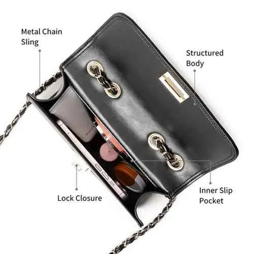 Fastrack Casual Sling Bag with Magnetic Closure for Girls, Medium Size with Internal Zipper, Made with Premium Faux Leather, Versatile and Durable Design SaumyasStore