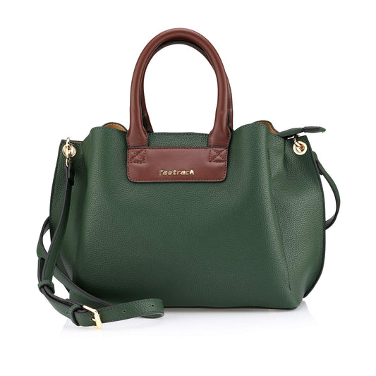 Fastrack Forest Green Structured Satchel Bag For Women 