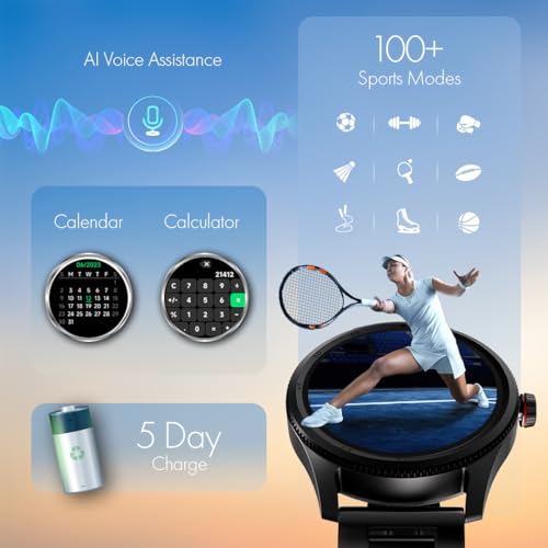 Fastrack Magnus FX1 Premium Metal Smart Watch, 1.38" UltraVU HD Display, Bright Pixel Resolution, Functional Crown, AI Voice, SingleSync BT Calling, 100+ Sports Mode & Smartwatch Faces, IP68 (Silver) SaumyasStore
