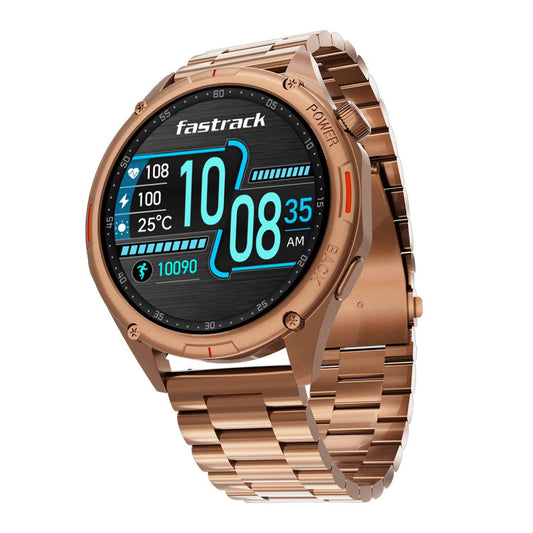 Fastrack Marvellous FX1 Smart Watch, 3.63 CM AMOLED Display, Fluidic UI, Functional Crown, SingleSync BT Calling, 3D Dynamic Smartwatch Faces, 100+ Sports Mode, Upto 5-Day Battery, IP68 (Rose Gold) SaumyasStore