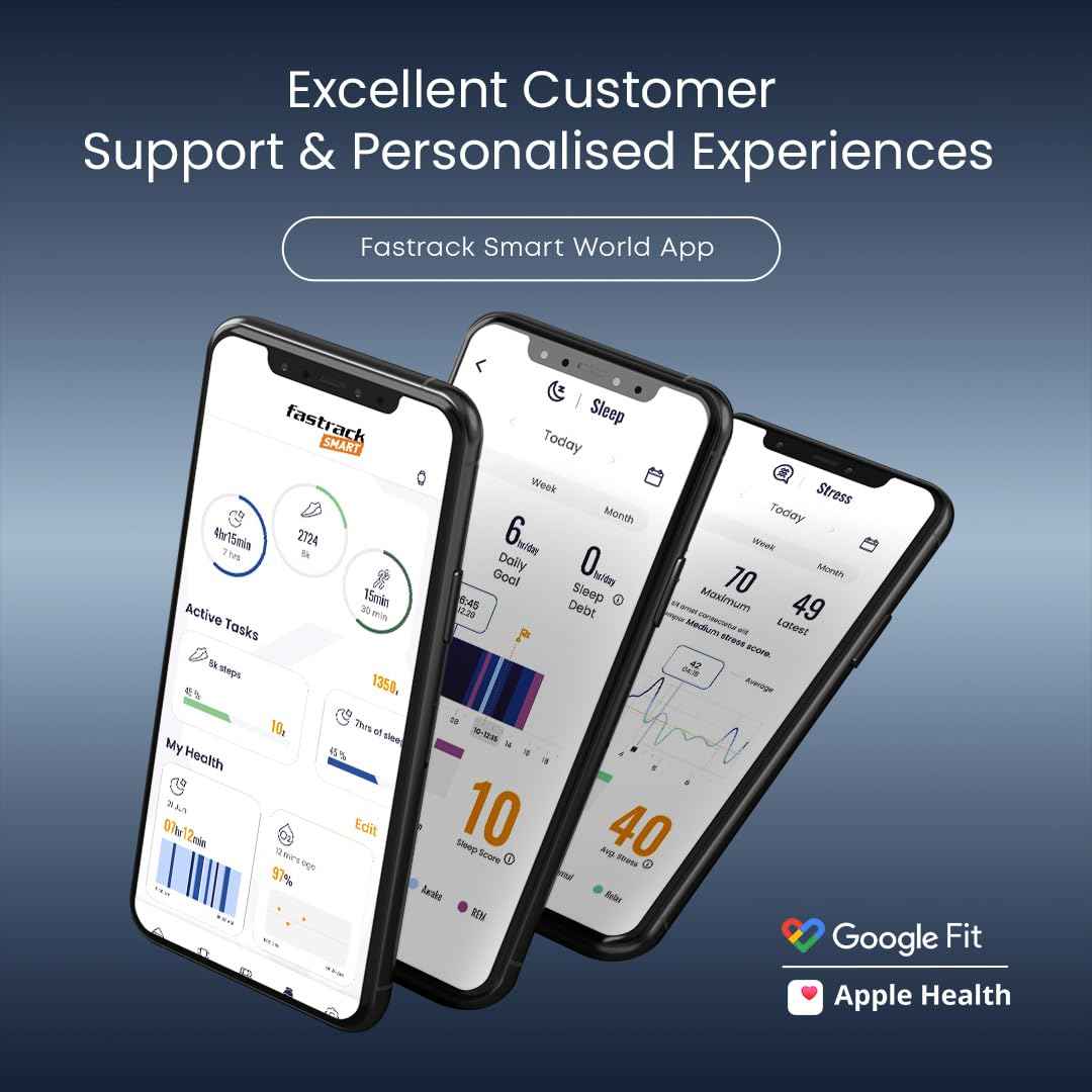 Fastrack Marvellous FX2 Smart Watch, 3.9 CM AMOLED Display, Functional Crown, SingleSync BT Calling, Metal Design, 1000 Nits Brightness, Upto 5 Day Battery Life, Dynamic Smartwatch Faces (Rose Gold) SaumyasStore