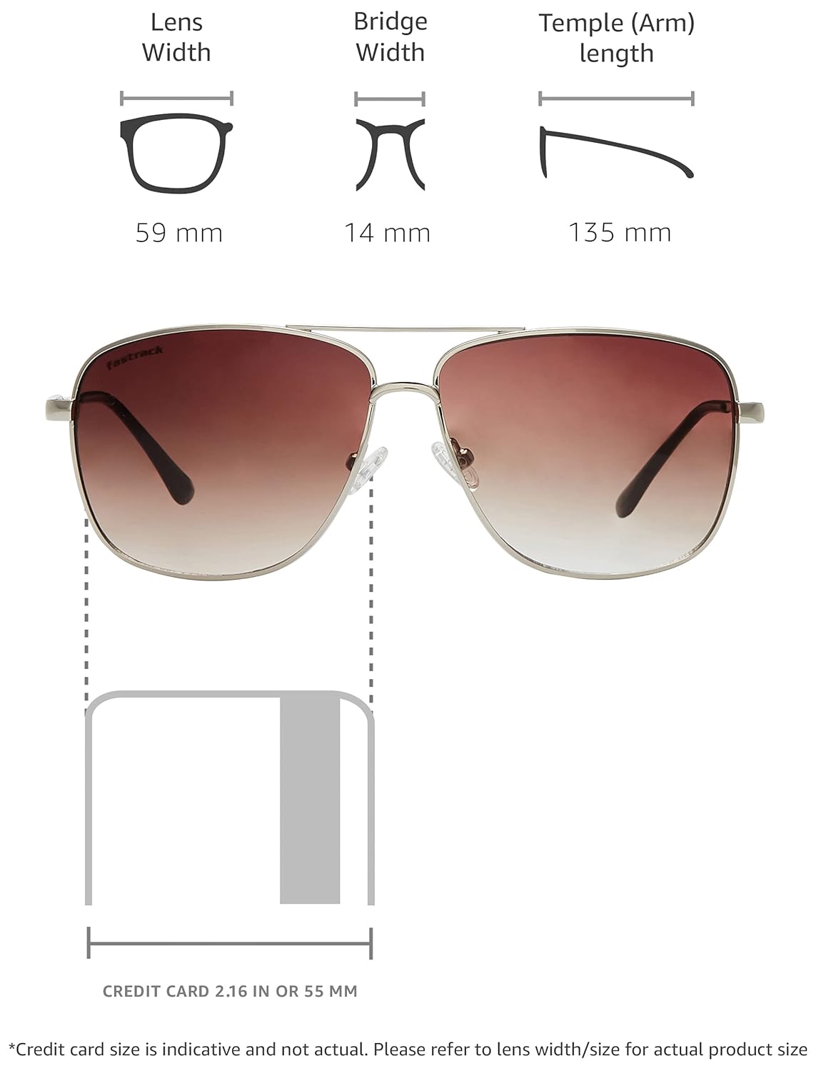 Fastrack Men Square non polarization Sunglasses (Brown_ M ) 