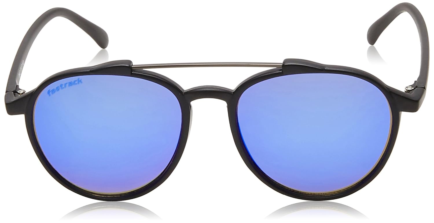 Fastrack Men's 100% UV protected Black Lens Round Sunglasses 
