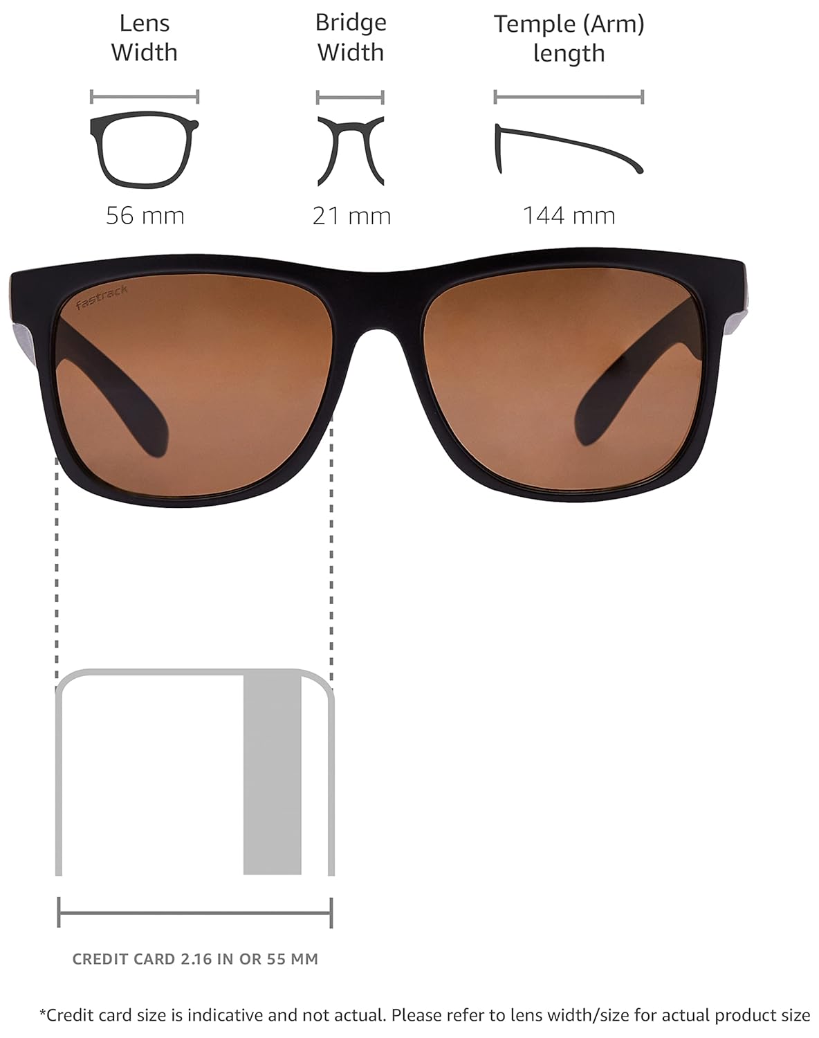 Fastrack Men's 100% UV protected Brown Lens Square Sunglasses 