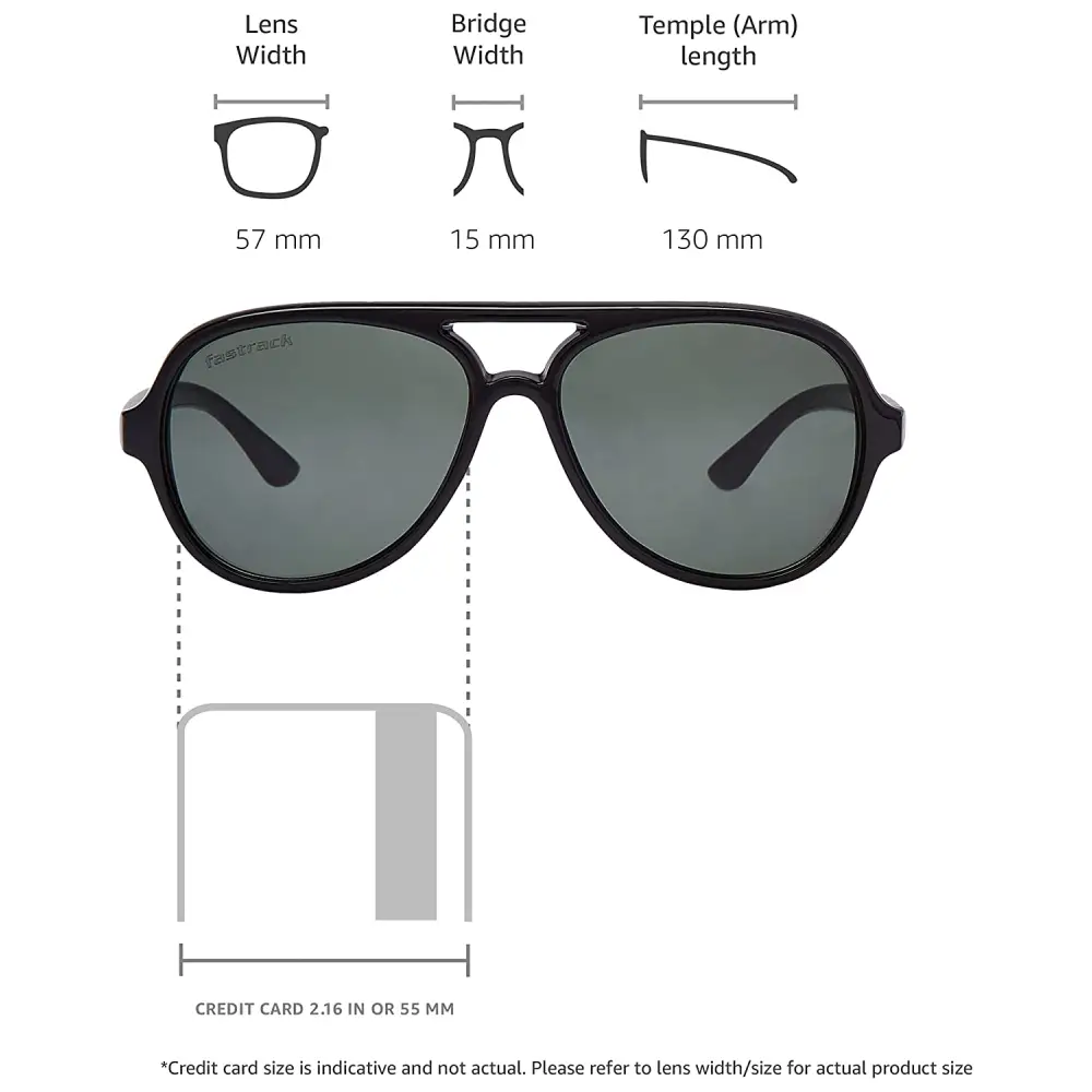 Fastrack Men's Pilot Sunglasses Black Frame, Brown Lens 