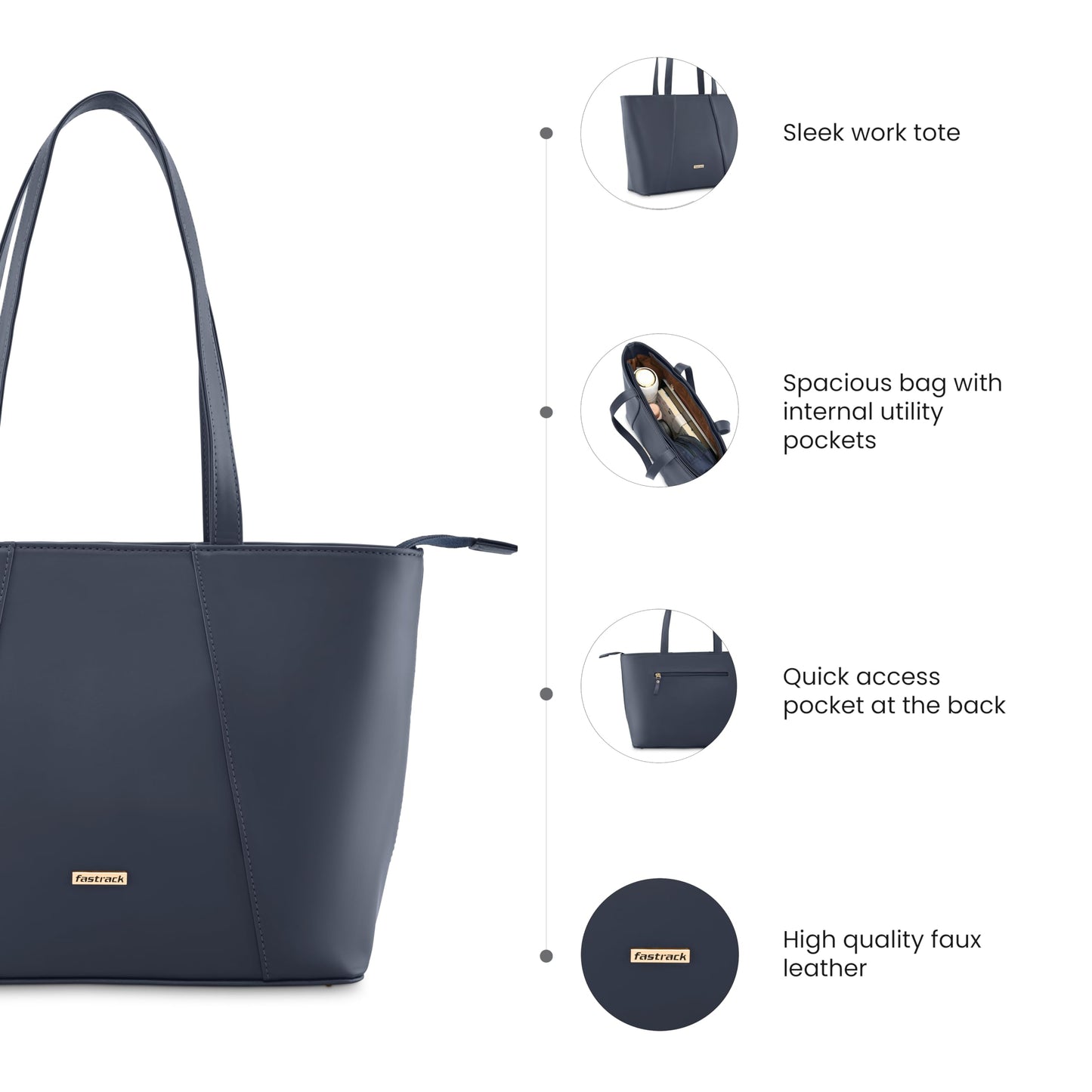 Fastrack Navy Tote For Women 