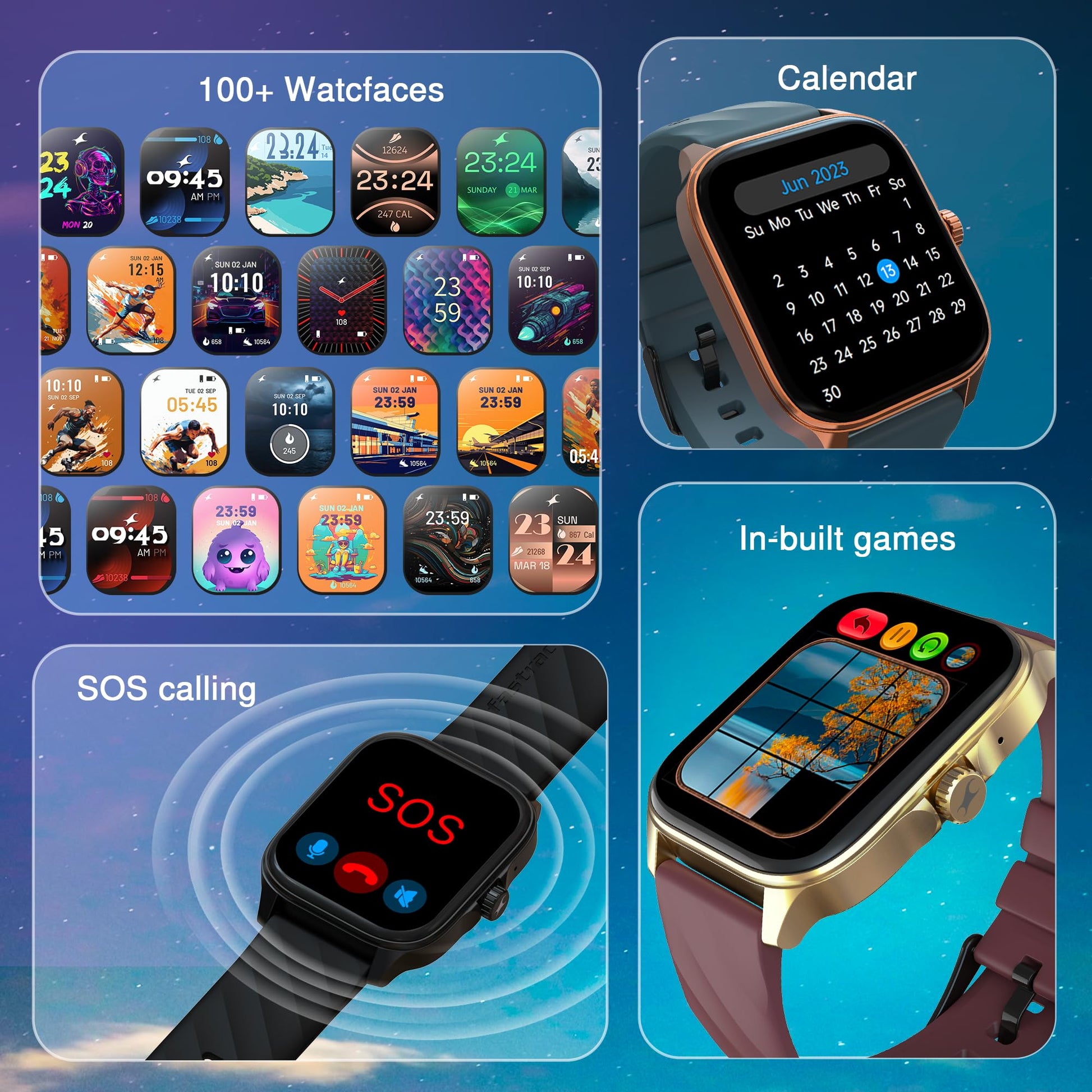 Fastrack New Astor FS1 PRO Smart Watch, Large Super AMOLED Display