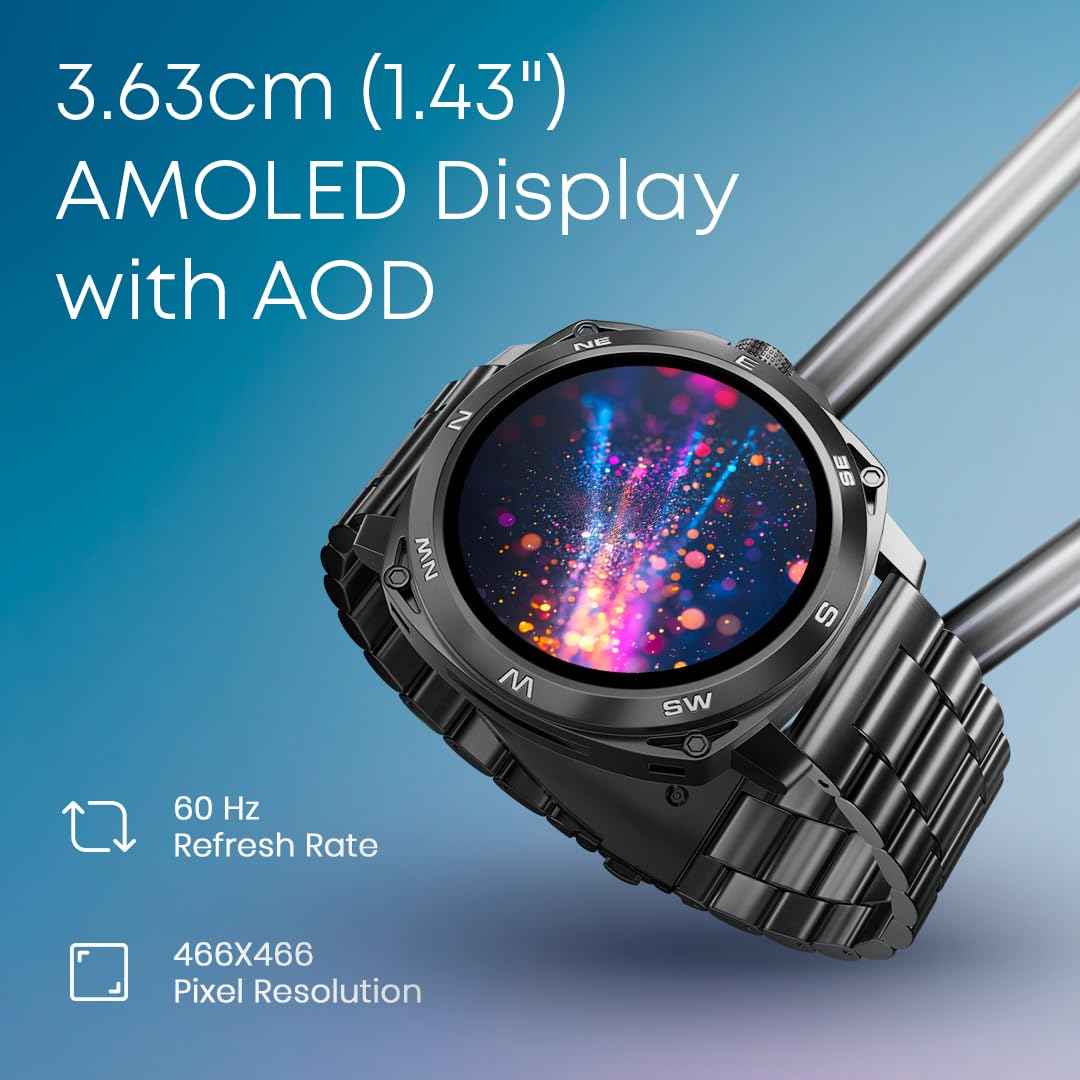 Fastrack Radiant FX3 Smart Watch, 3.63 CM AMOLED Display, Functional Crown, AOD & DND Mode, SingleSync BT Calling, AI Voice Assistant, Women's Health Tracking, 100+ Sports & Smartwatch Faces (Black) SaumyasStore