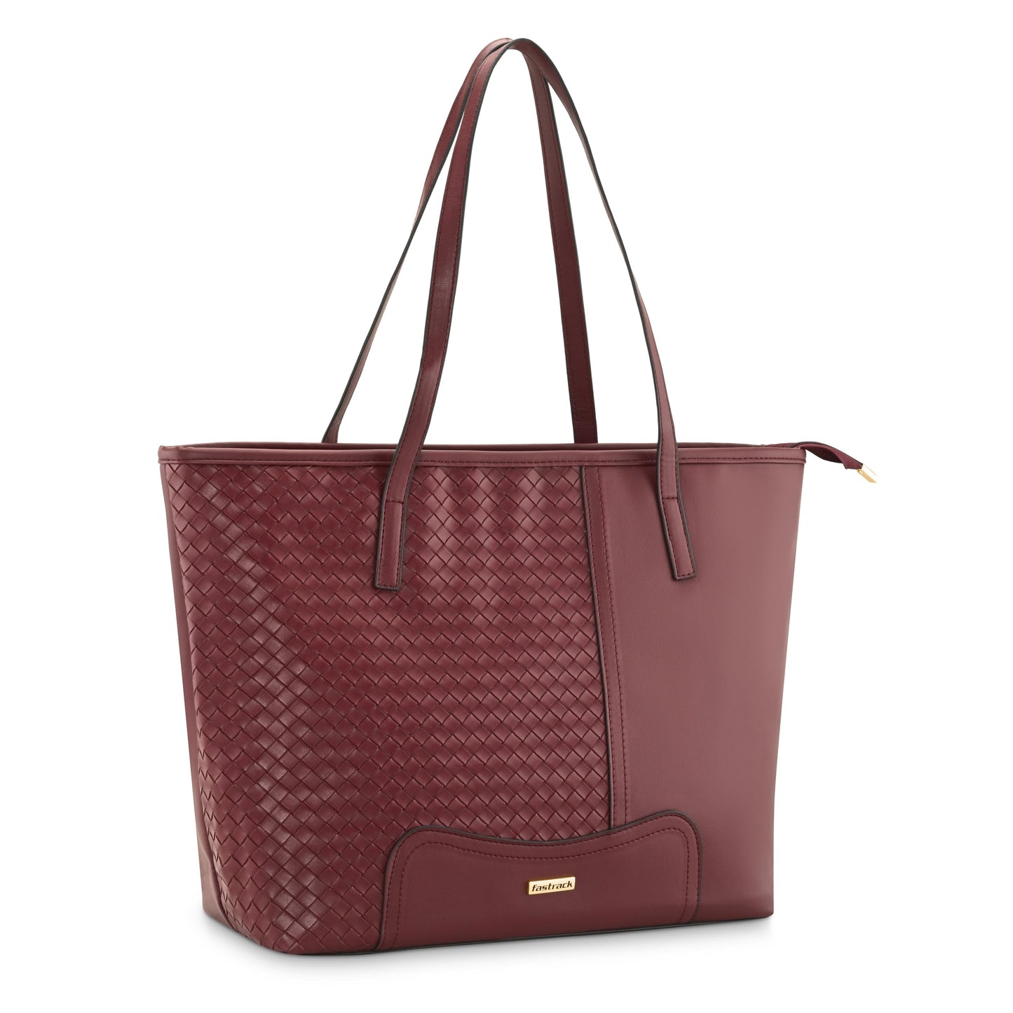 Fastrack Textured Burgundy Tote Bag For Women 