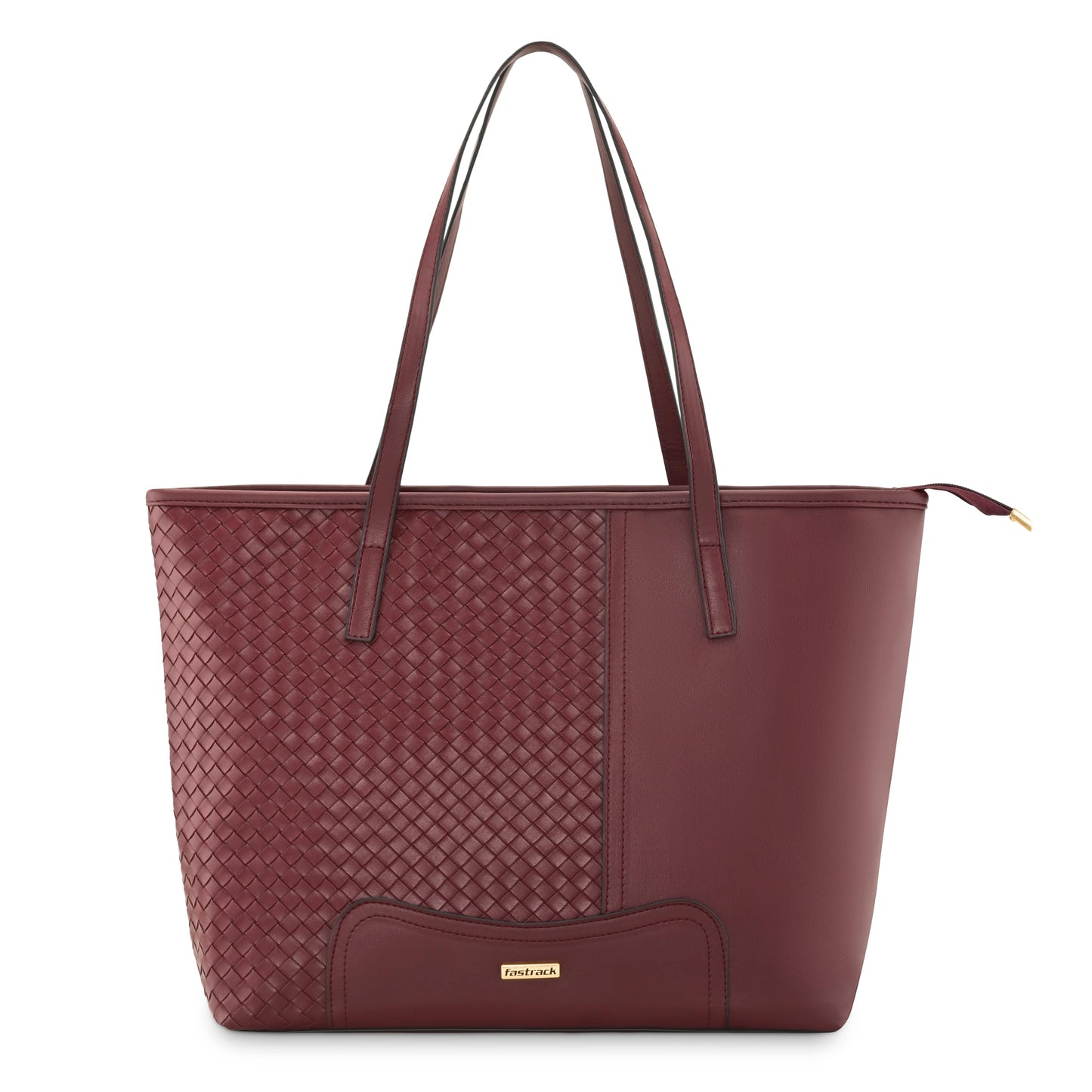 Fastrack Textured Burgundy Tote Bag For Women 