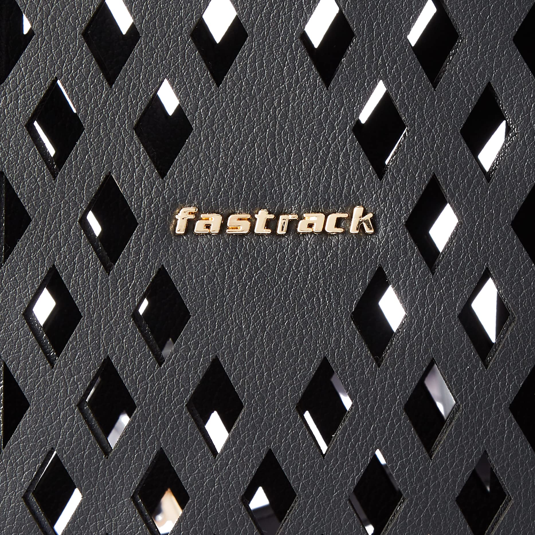 Fastrack Women's Black Cutwork Satchel 