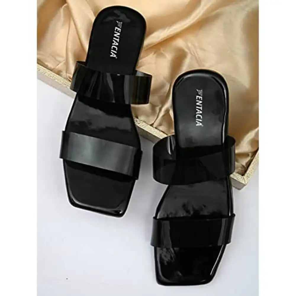 Fentacia Womens Transparent Synthetic Flats 