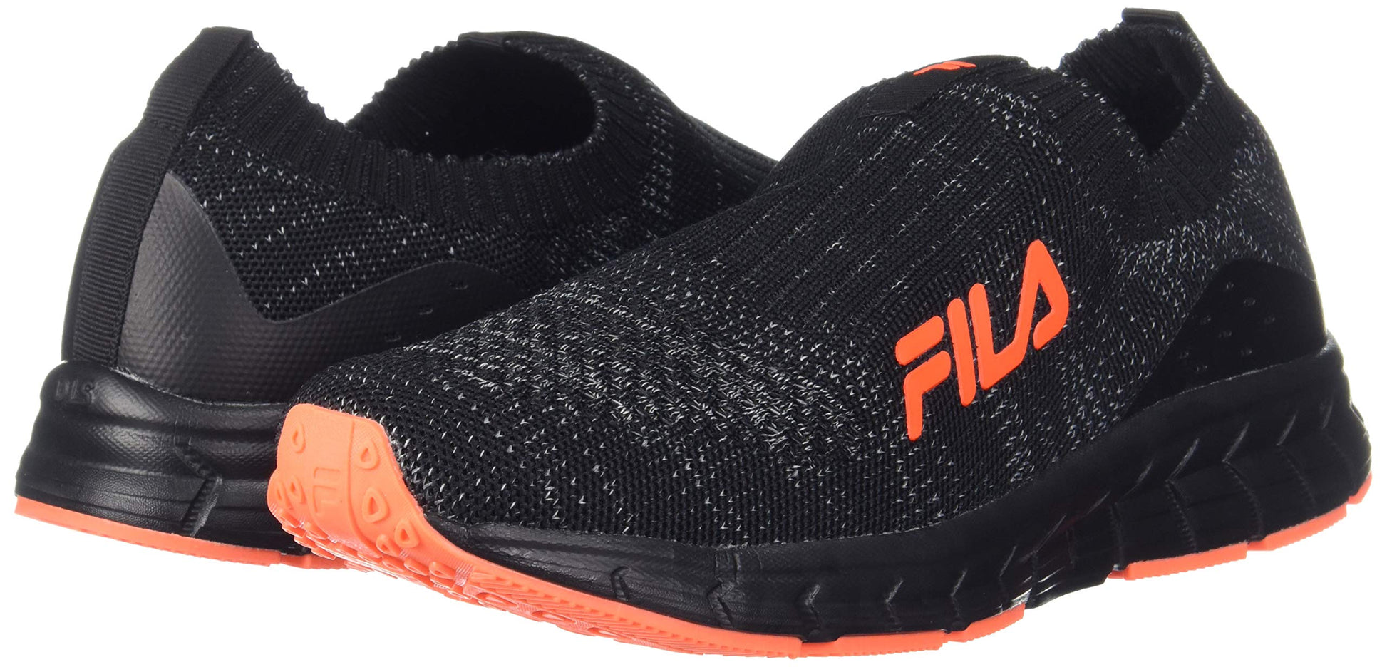 Fila Boys Black/orange Running Shoes - 6 UK 