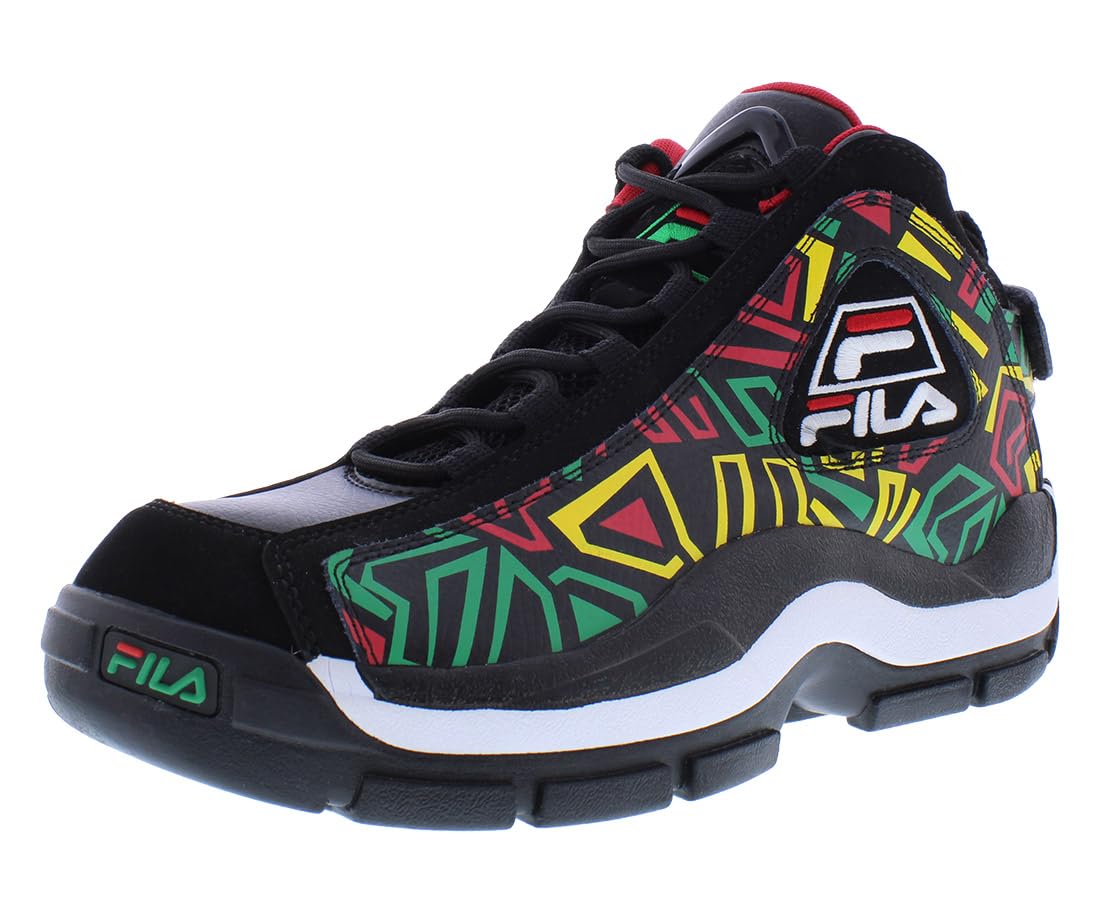 Fila Men's Grant Hill 2 Sneaker, Black/Jelly Bean/Lemon, 8 