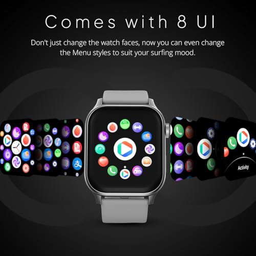 Fire-Boltt Rise Smart Watch, 1.85" HD Display, Metal Body with Bluetooth Calling, Rotating Crown, AI Voice Assistant, 120 Sports Modes, Neon UI, SpO2 & Heart Rate Monitoring (Grey) SaumyasStore