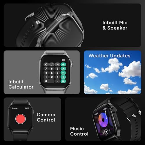 Fire-Boltt Rise Smart Watch, 1.85" HD Display, Metal Body with Bluetooth Calling, Rotating Crown, AI Voice Assistant, 120 Sports Modes, Neon UI, SpO2 & Heart Rate Monitoring (Grey) SaumyasStore