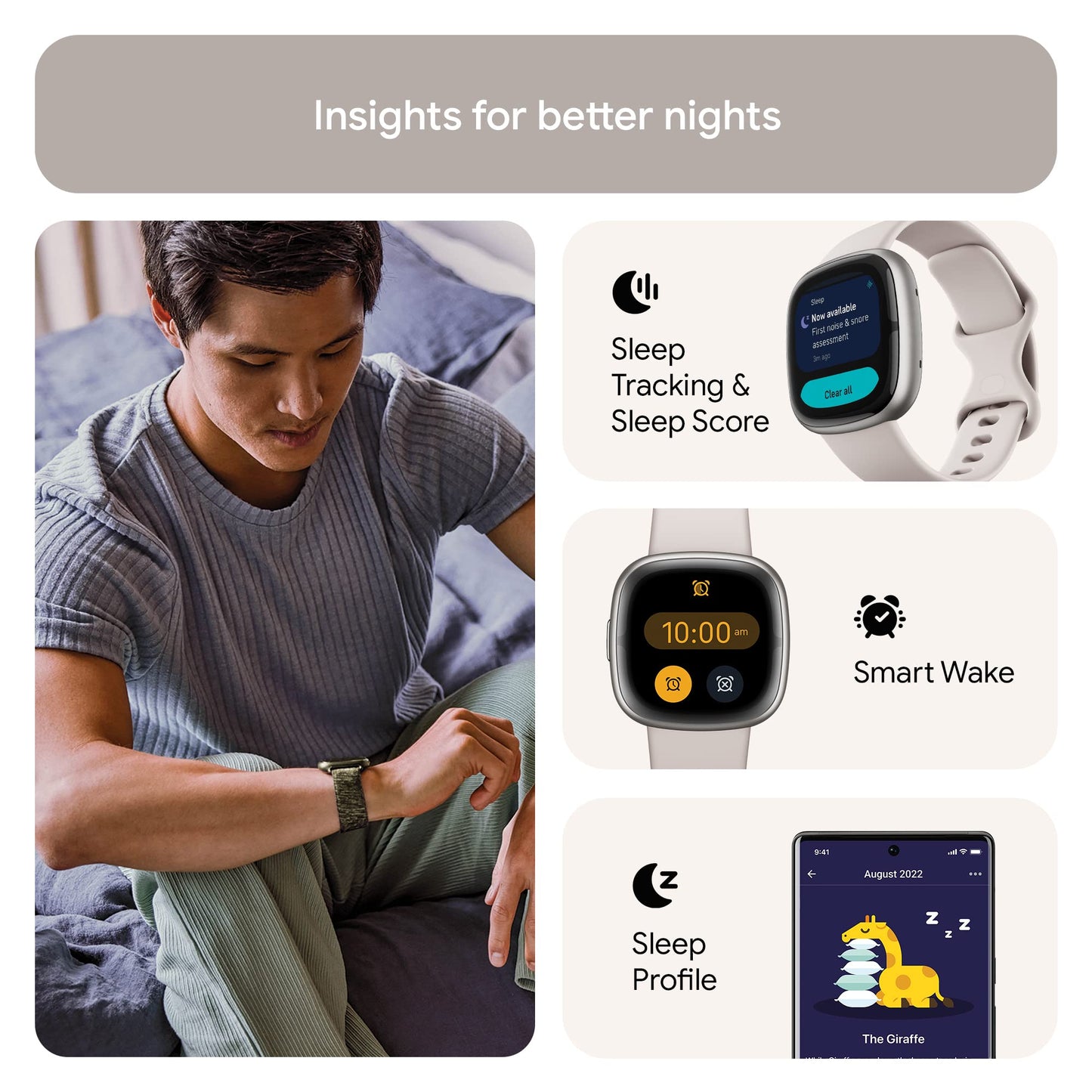 Fitbit Sense 2 Health & Fitness Watch (Lunar White/Platinum Aluminium) with 6-Month Premium Membership SaumyasStore