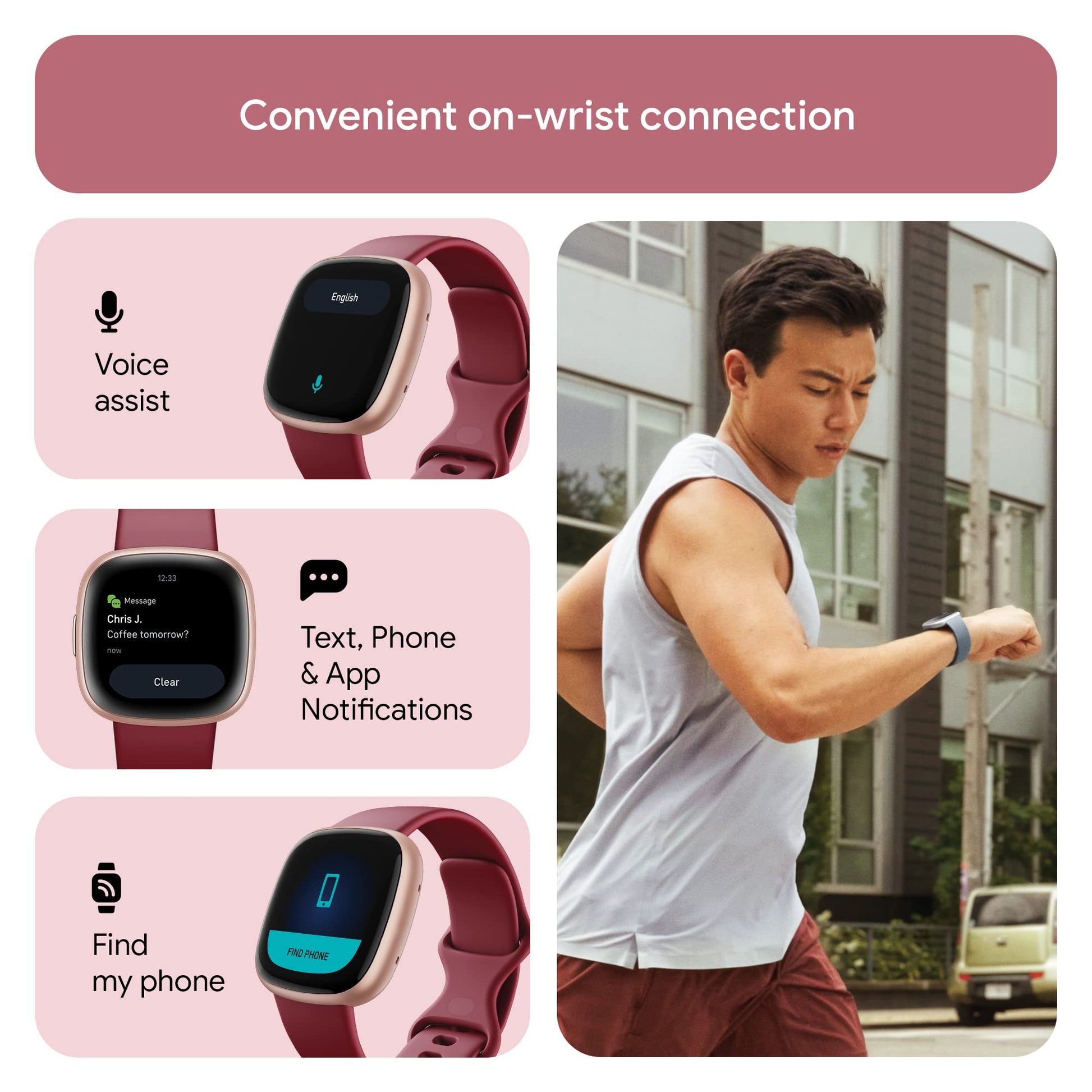 Fitbit Versa 4 Fitness Watch (Beet Juice/Copper Rose Aluminium) with 6-Month Premium Membership SaumyasStore