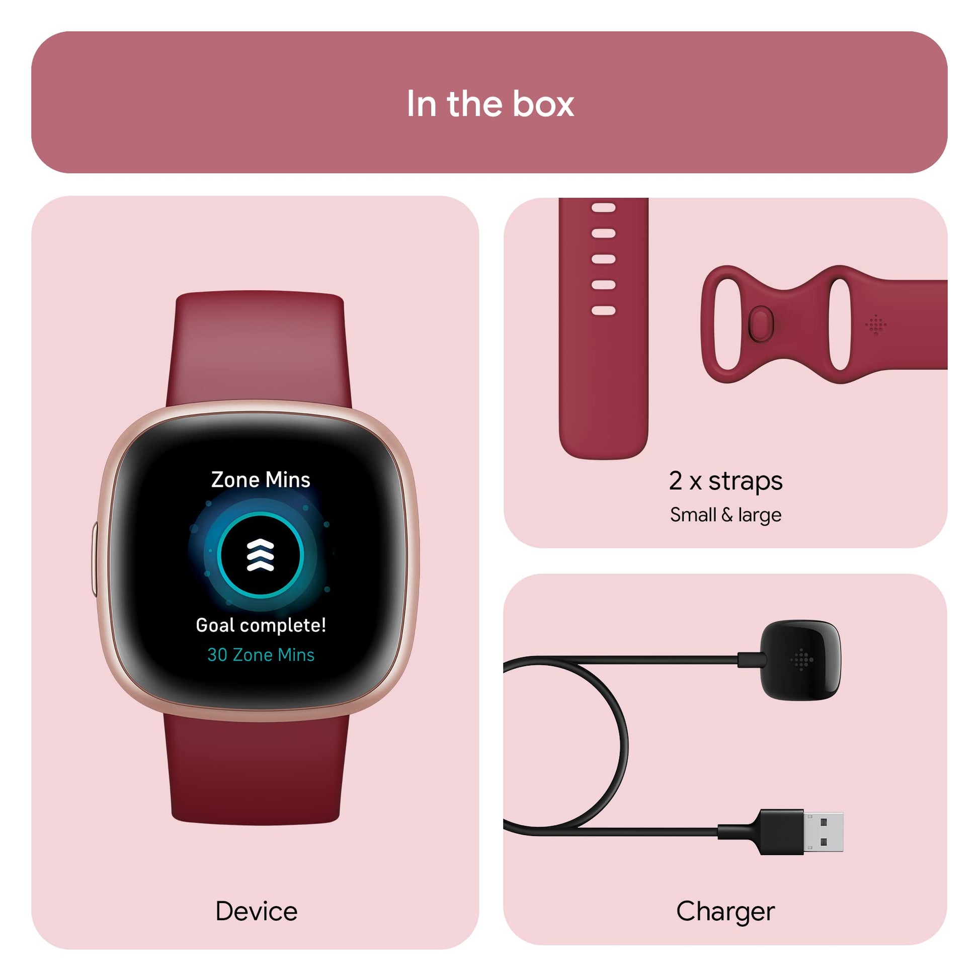 Fitbit Versa 4 Fitness Watch (Beet Juice/Copper Rose Aluminium) with 6-Month Premium Membership SaumyasStore