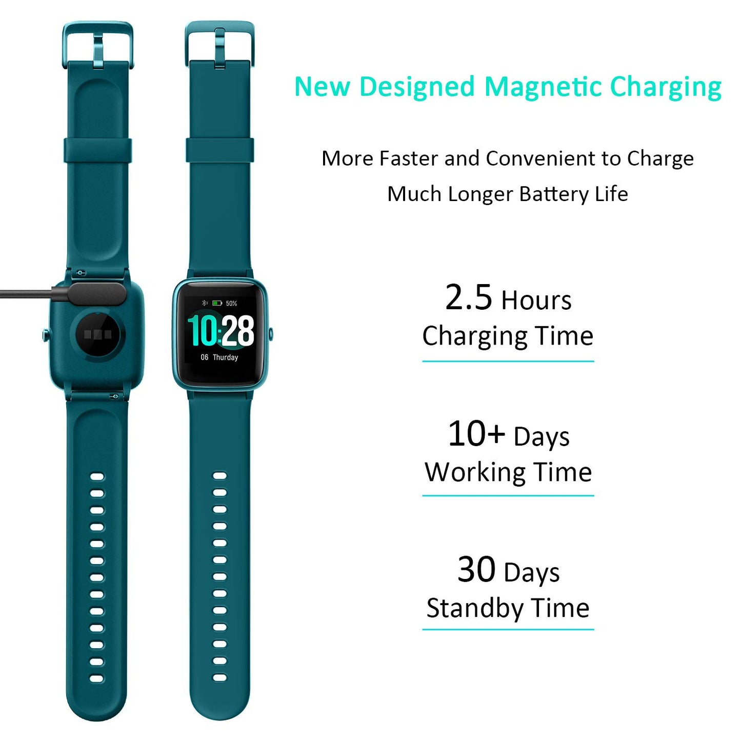 Fitpolo Fitness Tracker with Heart Rate Monitor, Smart Watch 1.3 inches Color Touch Screen IP68 Waterproof Step Calorie Counter Sleep Monitoring Pedometer Watches Activity Trackers (Midnight Green) SaumyasStore