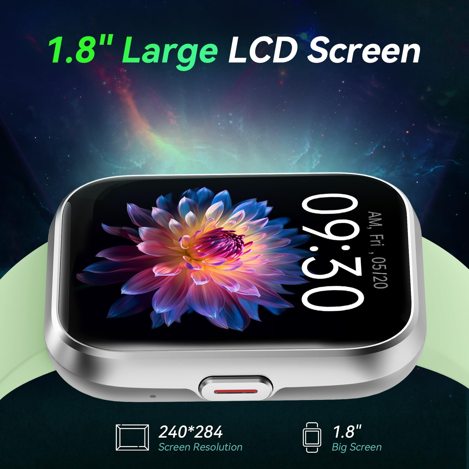 Fitpolo Smart Watches for Men/Women, 1.8&#39;&#39; Alexa Built-in Fitness Tracker Watch with Bluetooth Calls, IP68 Waterproof, Heart Rate/Sleep/SpO2/Stress Monitor, 110 Sport Modes for Android &amp; iPhone SaumyasStore