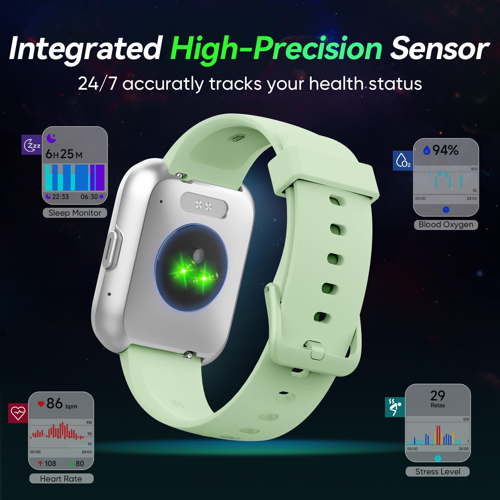 Fitpolo Smart Watches for Men/Women, 1.8&#39;&#39; Alexa Built-in Fitness Tracker Watch with Bluetooth Calls, IP68 Waterproof, Heart Rate/Sleep/SpO2/Stress Monitor, 110 Sport Modes for Android &amp; iPhone SaumyasStore