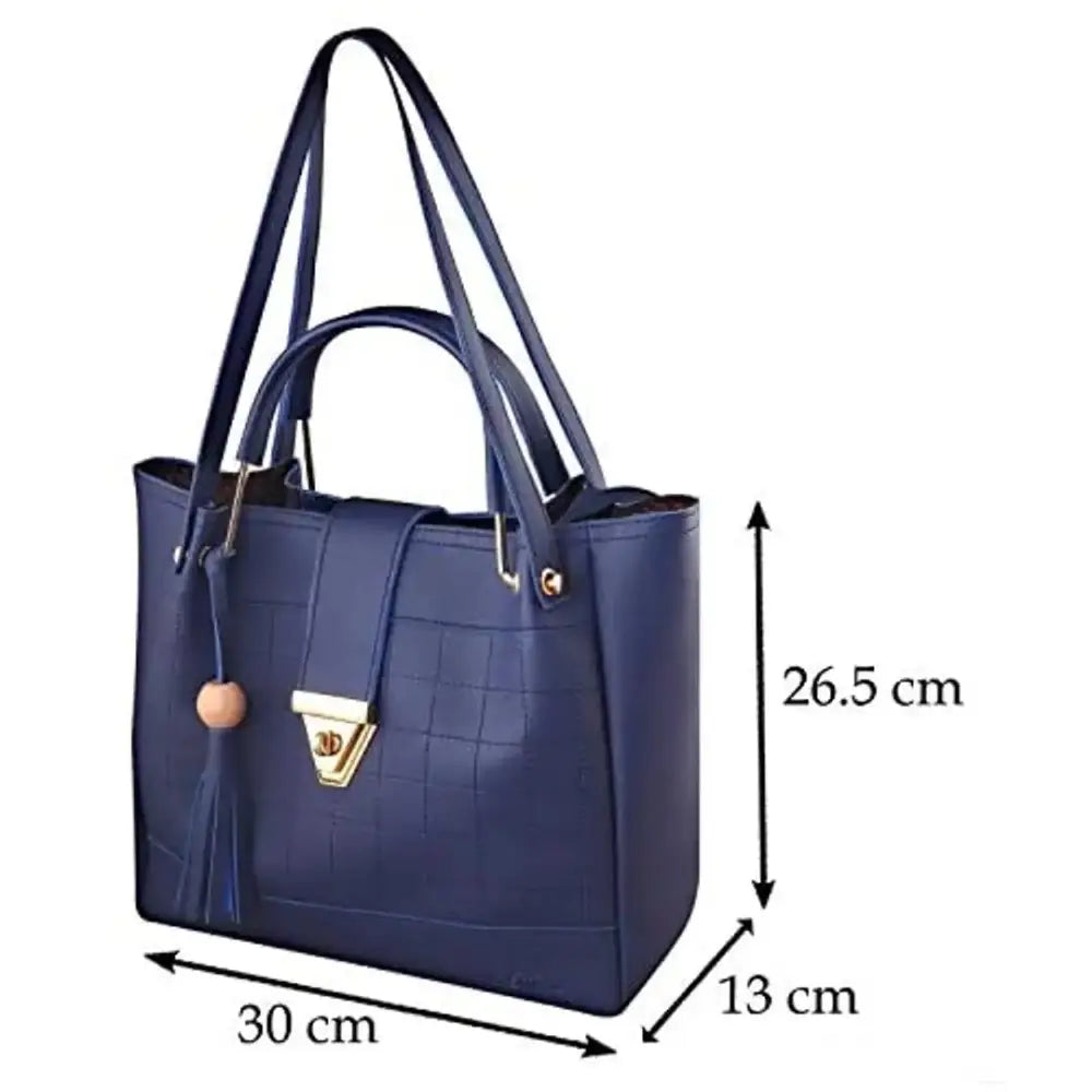 GM Creations ? PU Leather Latest Trendy Fashionable Ladies Top Handle Handbag With Sling Bag Shoulder Bag  Clutch Combo 4pcs Purse Set For Women And Girl Bag(Blue)