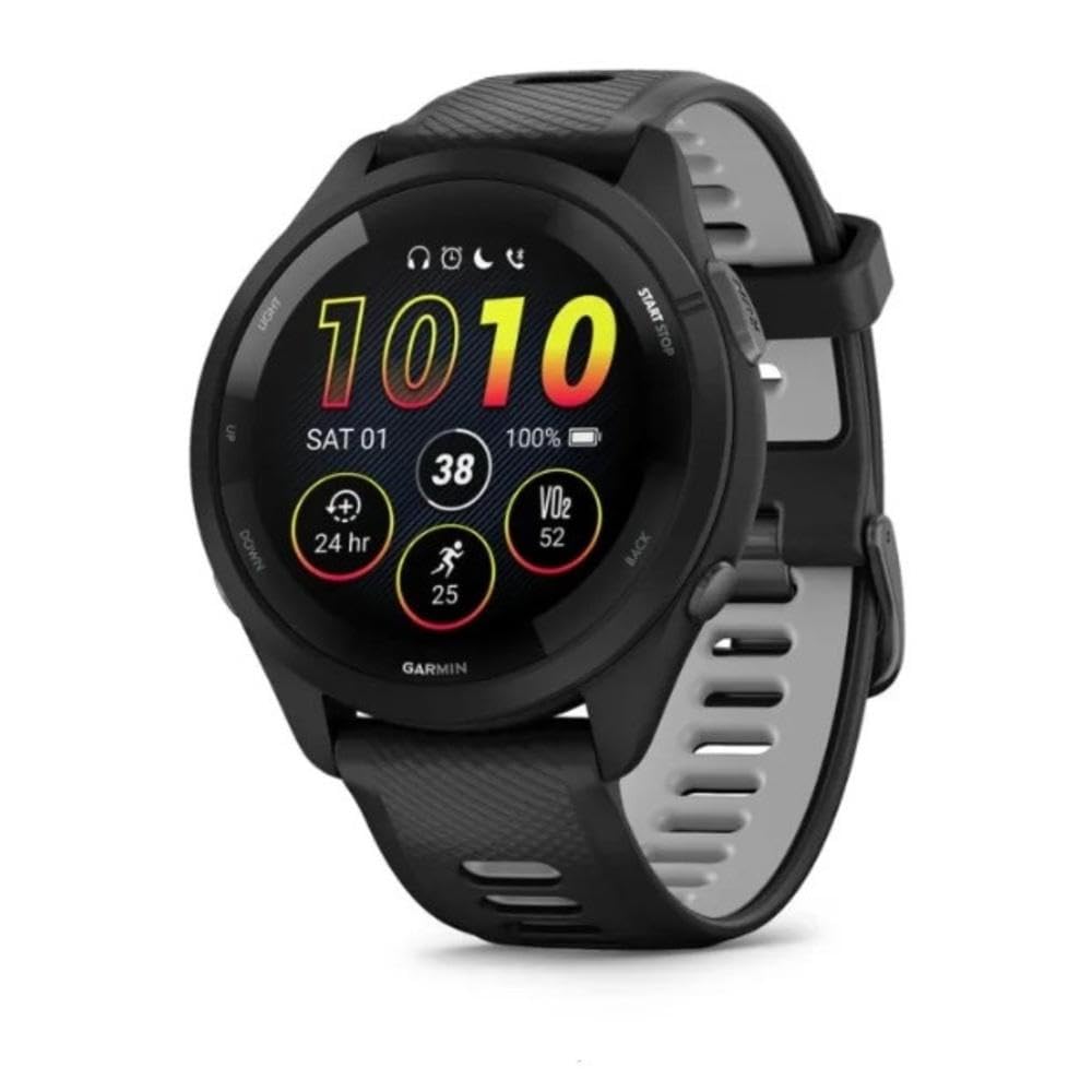 Garmin Forerunner 265 Running Smartwatch - Black and Powder Gray SaumyasStore