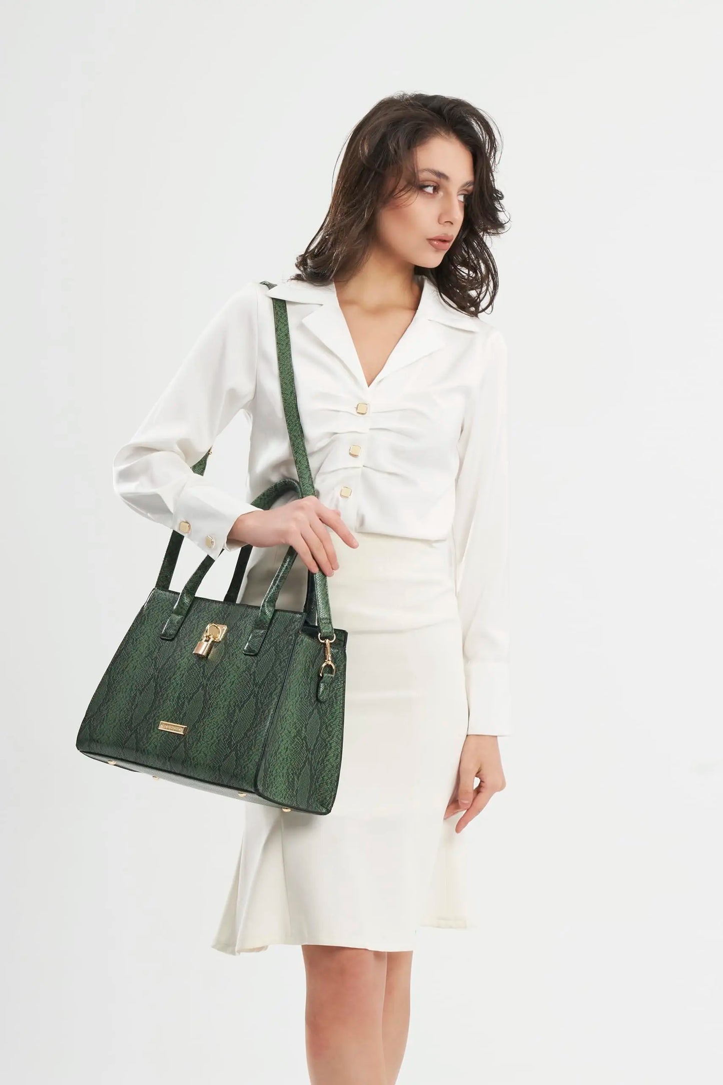 Giordano Satchel Bag For Women|Spacious Compartment With Zipper|Pu Leather Handheld Bag For Ladies, Green SaumyasStore