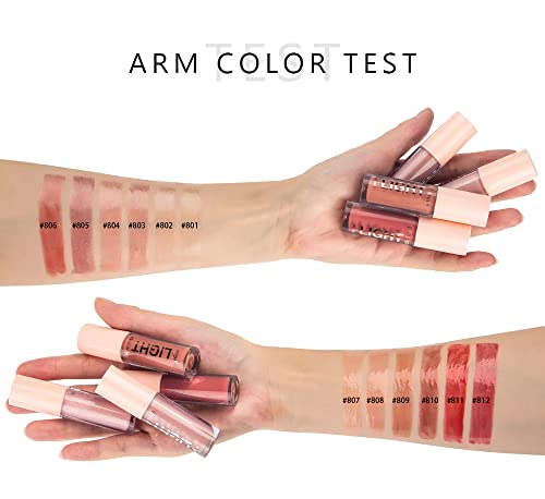 HANDAIYAN LIGHT LIPGLOSS SET - 12 Shades of Nude Lip Gloss, Clear Lip Gloss, and Sexy Liquid Lipstick for Women Lipstick Combo Pack WITH NEW AND IMPROVED APPLICATOR LID(SET A+SET B) (12 LIPGLOSS COMBO) SaumyasStore