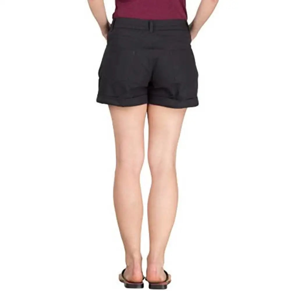 HYPERNATION Black Twill Color Casual Shorts for WomenSaumyasStore