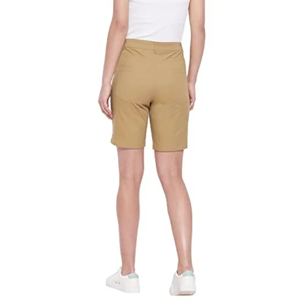 HYPERNATION Women's Khaki Cotton Lycra Shorts