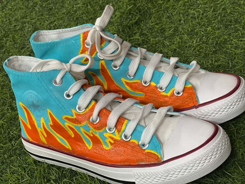 Flaming Blaze Hand Printed Shoe