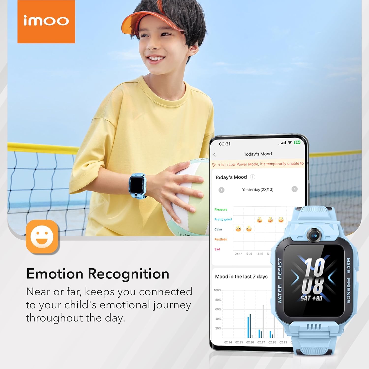IMOO Z7, 4G Real-Time HD Video & Phone Call for Kids, GPS Location and 14-Day History for Girls and Boys, IPX8 Waterproof for Kids (Blue) SaumyasStore