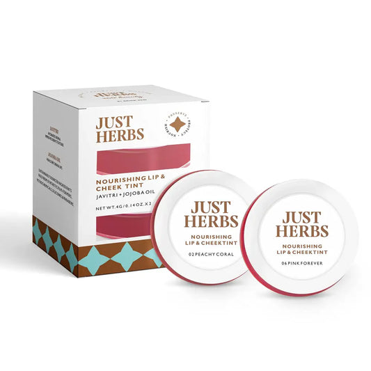Just Herbs Vegan Lip and Cheek Tint (Pack of 2): Soft Glam