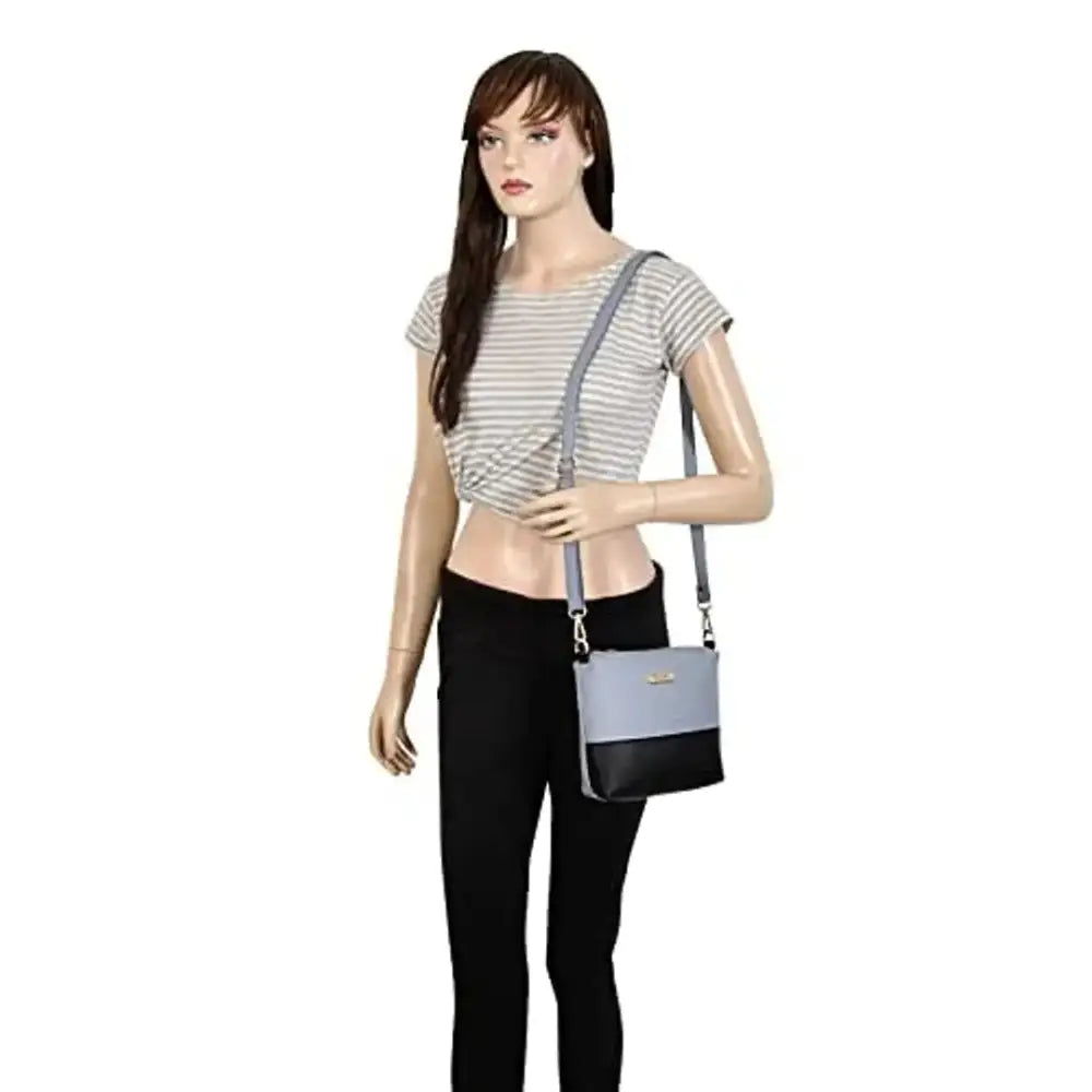 Krozilla Women Grey sling bag with back pocket