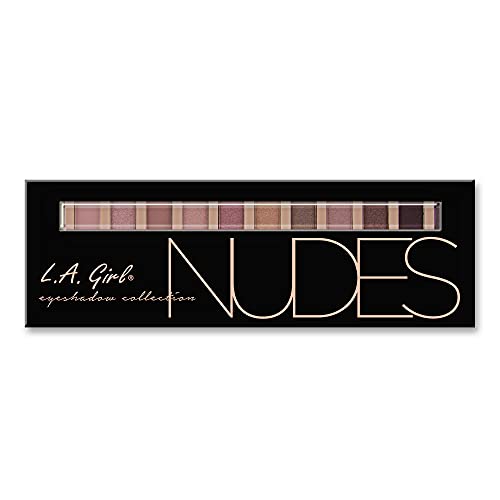 L.A Girl Eyeshadow Palette - 12 Shades, High Pigmented, Long Wearing & Easily Blendable, Matte, Shimmery & Metallic Finish, Beauty Brick Nudes - 12g SaumyasStore