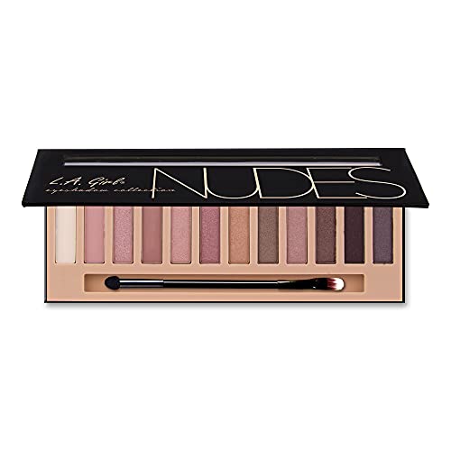 L.A Girl Eyeshadow Palette - 12 Shades, High Pigmented, Long Wearing & Easily Blendable, Matte, Shimmery & Metallic Finish, Beauty Brick Nudes - 12g SaumyasStore