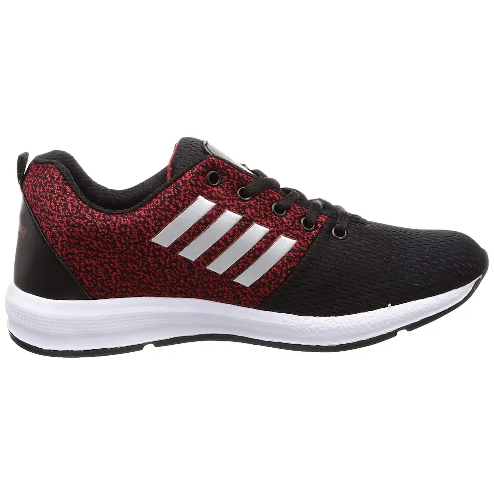 LANCER Mens INDUS-12 Black-Maroon Running Shoe - 9 UK