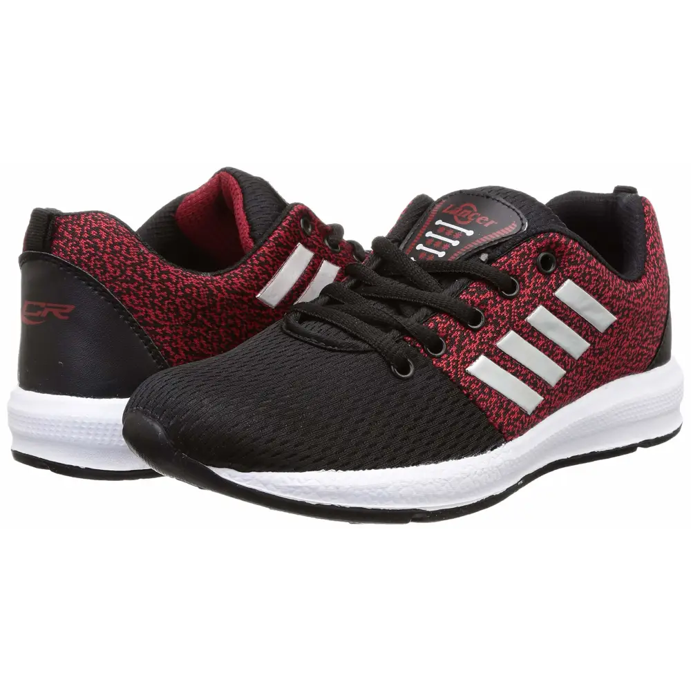 LANCER Mens INDUS-12 Black-Maroon Running Shoe - 9 UK