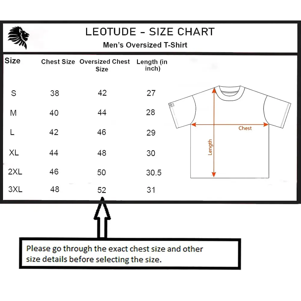LEOTUDE Men’s Cottonblend Round Neck Oversized Tshirt