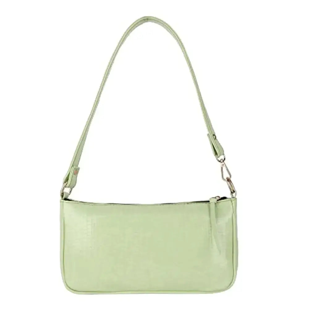 LX Small Shoulder Bags for Women Mini Handbags with Croc Pattern Green