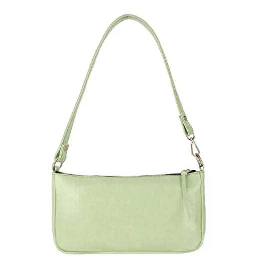 LX Small Shoulder Bags for Women Mini Handbags with Croc Pattern Green