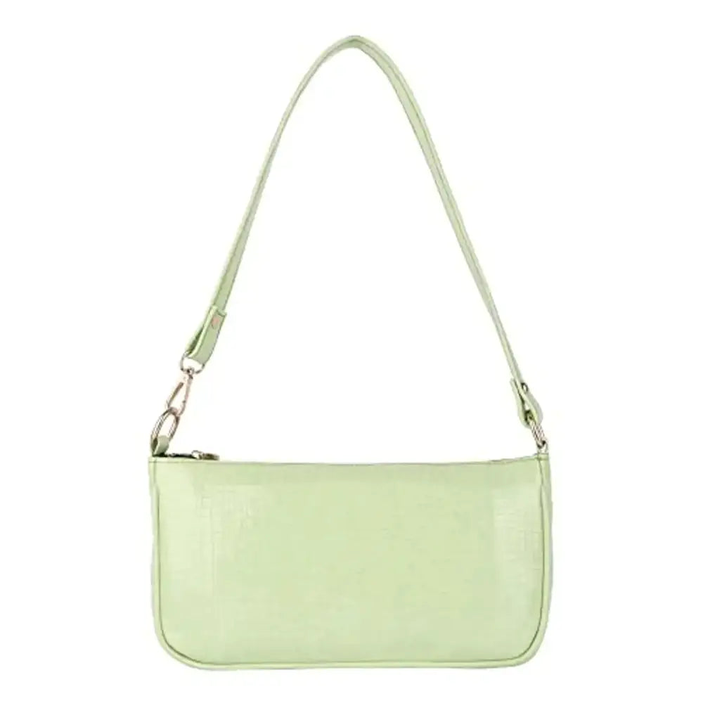 LX Small Shoulder Bags for Women Mini Handbags with Croc Pattern Green