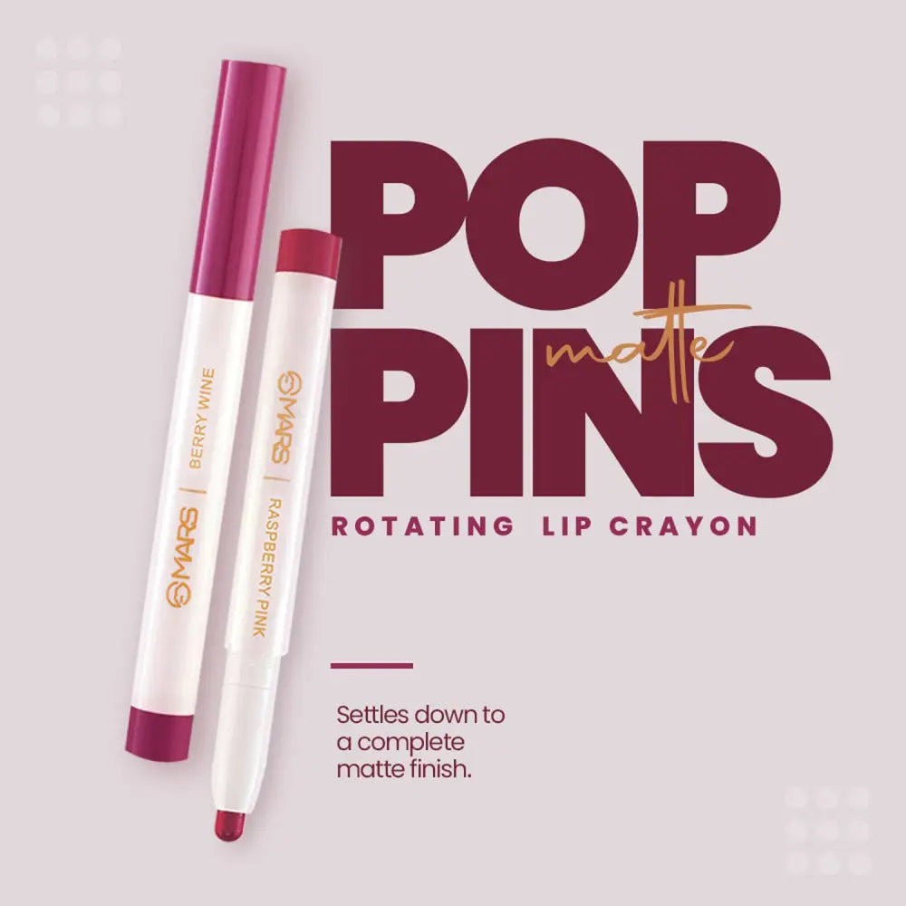 MARS Retractable Poppins Long Lasting Lip Crayon | Matte