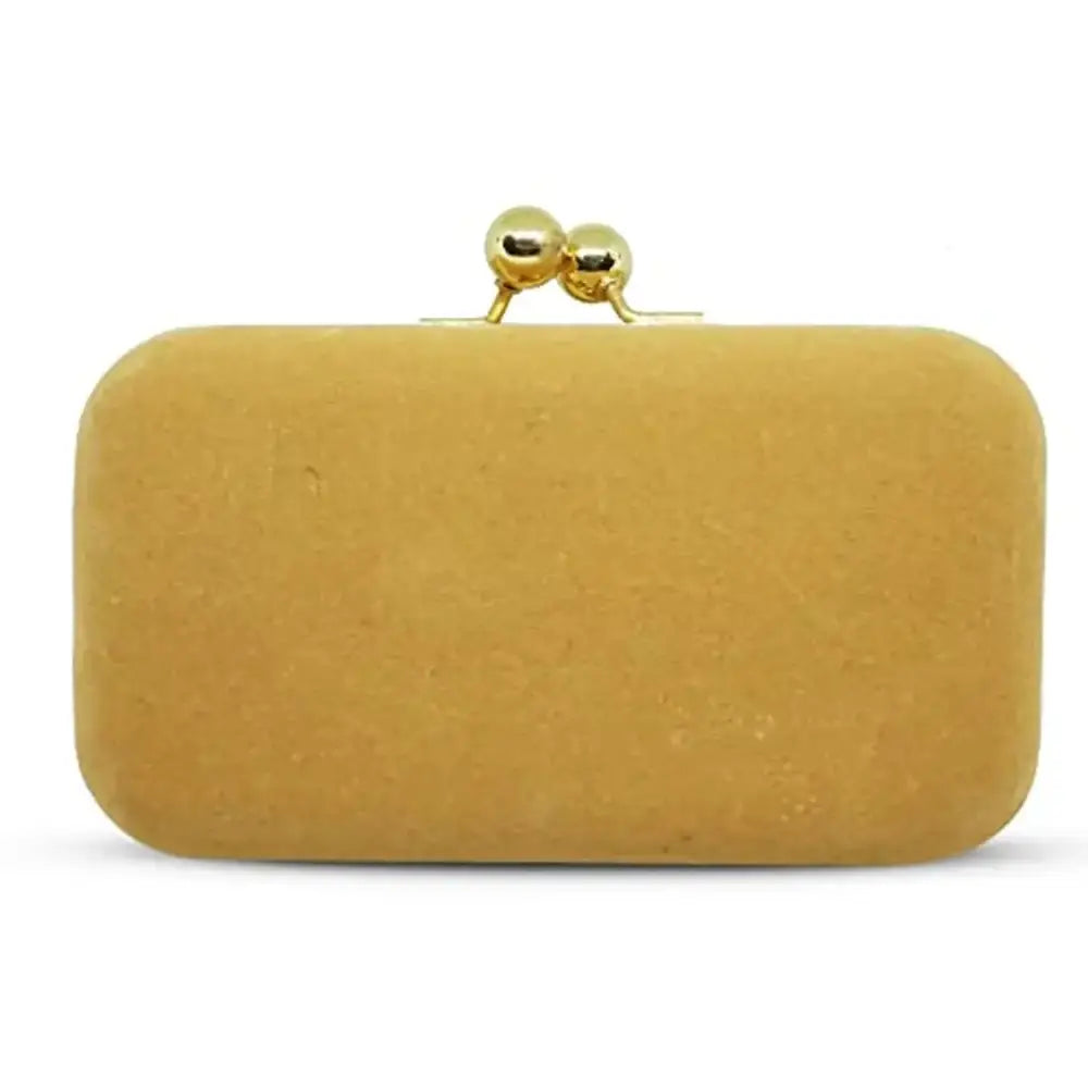 MaFs Embroidered Golden Velvet Women clutches