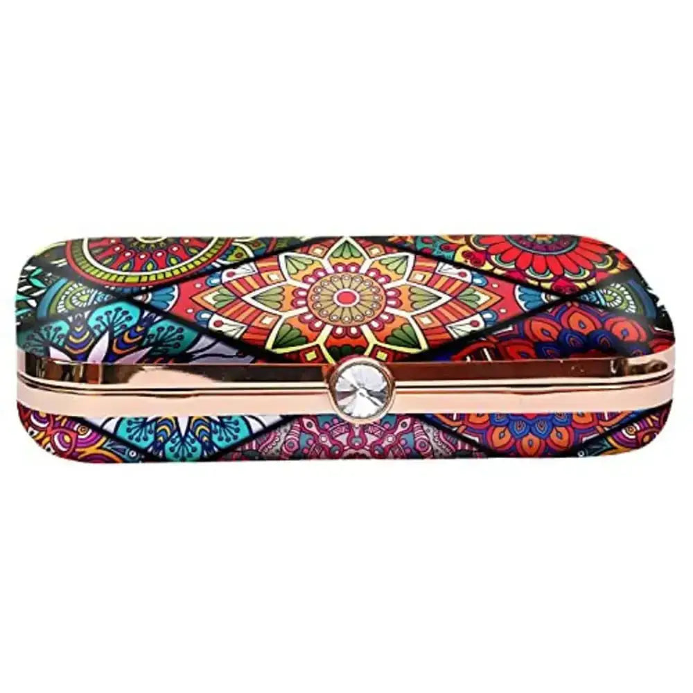 MaFs Women's Printed Detachable clutches For Weddings and Parties (Multicolour)